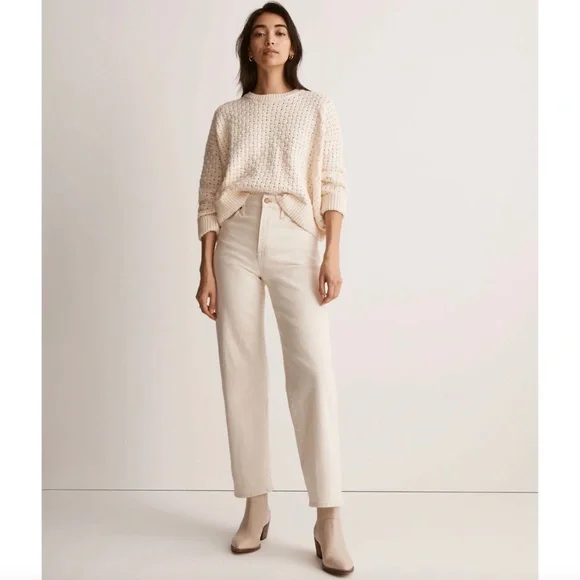 MADEWELL The Perfect Vintage Wide Leg Jeans in Vintage Canvas Ivory Cream